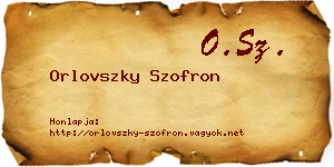 Orlovszky Szofron névjegykártya